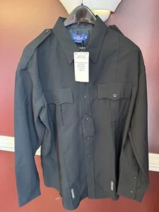 NWT SPIEWAK SU315ZM MENS 17.5X36-37 PROFESSIONAL POLY L/S SHIRT DARK NAVY - Picture 1 of 6