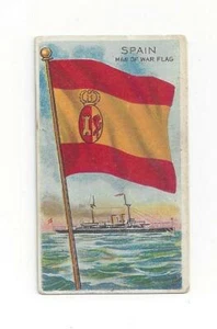 VINTAGE T59 TOBACCO CARD SPAIN FLAGS OF ALL NATIONS CIRCA 1910 - Picture 1 of 2