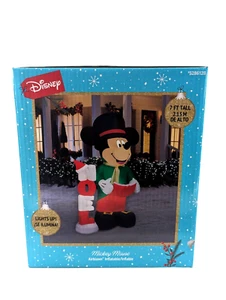 Navidad Disney 7 pies Mickey Mouse Noel Luces LED Inflables Sopladas por Aire NUEVO 2023 - Imagen 1 de 2