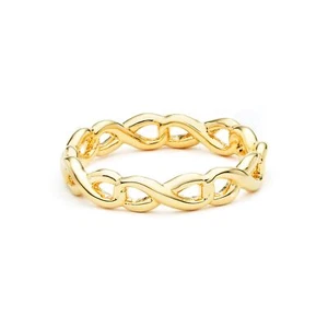 Infinity Love Stackable Ring Band 16k Gold Plated 5 Sizes Cute Fashion Gift - Picture 1 of 4