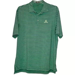 Peter Millar Summer Comfort Green Striped Golf Polo Shirt Congressional Club XL - Picture 1 of 8