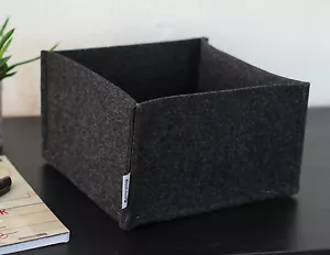 Filzkorb Filzbox Utensilo Aufbewahrung Deko Korb Körbchen Sammler dunkelgrau - Bild 1 von 2