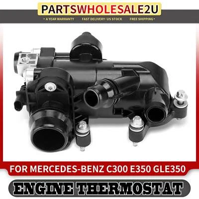 1x Conjunto de carcasa de termostato de refrigerante de motor para Mercedes-Benz C300 E350 GLE350 Foto 1 de 4