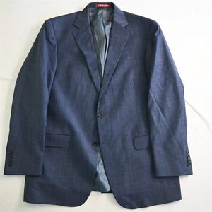Hart Schaffner Marx 42R Blue Check USA Made 100% Wool Blazer Jacket Sport Coat - Picture 1 of 12