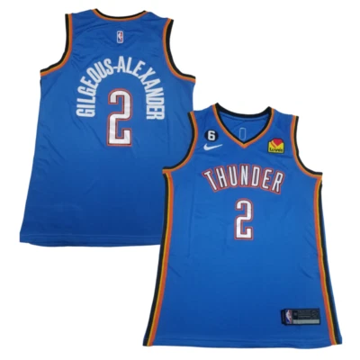 Jersey cosido Shai Gilgeous-Alexander azul, naranja y blanco HOMBRE NUEVO CON ETIQUETAS Foto 1 de 2