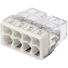 Morsettiera rigido: 0.5-2.5 mm² Poli: 8 WAGO 50 pz. Trasparente, Gri 2273-208-50