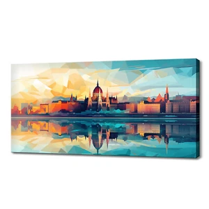 Budapest City Colourful Skyline Landmarks Canvas Print Picture Wall Art Decor - Picture 1 of 9