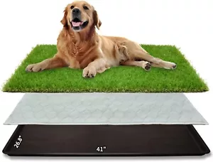 X-LARGE Dog Grass Pee Pad + Tray Indoor Training Toilet Litter Box 41X26.8" - Picture 1 of 9