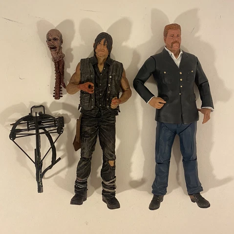 McFarlane The Walking Dead Color Tops lot of 2 Figures Daryl Dixon, Abraham Ford Cover