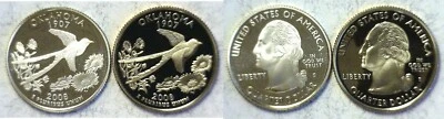 2008-S Oklahoma Statehood Quarter Silver & Clad Proofs 2 Coin Set - Image 1 of 3
