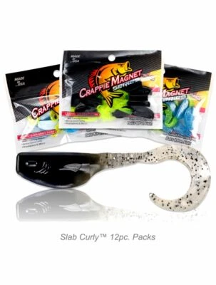 Crappie Magnet Slab Curly ~ 12pk ~ 2in ~ 26 Colors ~ Body Packs ~ FREE Shipping