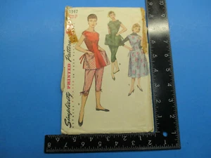 Vintage Sewing Simplicity 1347 Jr. Delantal zapatero Misses & Misses 2 longitudes S9393 - Imagen 1 de 2