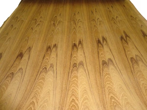 Teak African Flat Cut wood veneer 48" x 96" peel and stick PSA adhesive 1/40" - Picture 1 of 12