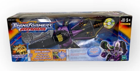 Hasbro Transformers Armada The Unicron Battles Dark Saber 2003 W/ CD New Sealed Cover