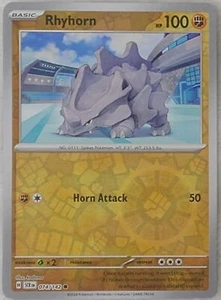 Pokemon Rhyhorn 074/142 Holograma Inverso Corona Estelar Escarlata y Violeta 2024 - Imagen 1 de 4