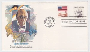 TurtlesTradingPost- Igor Stravinsky- Composer 1982 #1845 Fleetwood Cachet FDC - Picture 1 of 2