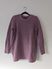 Lands End Women's Purple Cable Knit Pullover Sweater Size Small 100% Cotton