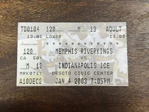 Memphis RiverKings CHL Hockey Ticket Stub Vs Indianapolis Ice Jan 2003 - Picture 1 of 2