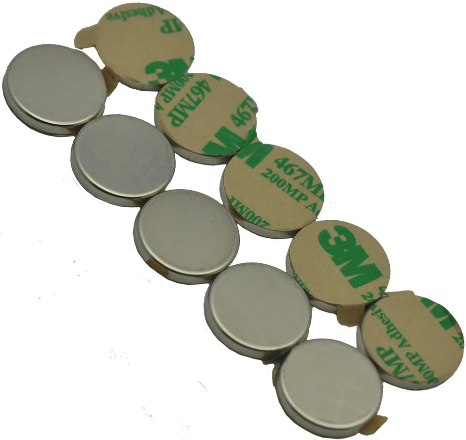 APEX MAGNETS 3/4" x 1/8" Disc Magnets - Adhesive Backed - Neodymium Rare Earth Magnets,