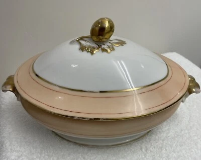Antique fine white clay Porcelain Tureen, Similar To Haviland/acorn & oak leaf - Image 1 of 4