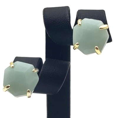 Новый Kendra Scott цвет бар зеленый новом халцедон позолоченные серьги-гвоздики - Изображение 1 из 4