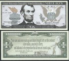 Lincoln Memorial Million Dollar Bill Play Funny Money Novelty Note + FREE SLEEVE