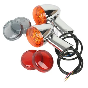 Rear Turn Signals Lights Indicator Amber Fit For Harley Sportster 883 1200 92-up - Picture 1 of 6