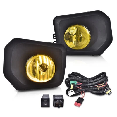 适合 2016 - 2021 年丰田塔科马黄色镜头雾灯驾驶保险杠灯套件 — 第 1/4 张图片