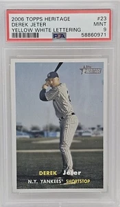 2006 Topps Heritage Derek Jeter Yellow White Lettering #23 PSA Mint 9 - Picture 1 of 2