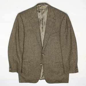 Ermenegildo Zegna Sport Coat Mens 40R Brown Dobby Wool Cashmere Silk Jacket 41R - Picture 1 of 11