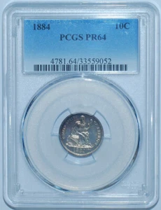 1884 PCGS PR64 Proof Strike Seated Liberty Dime - Picture 1 of 2