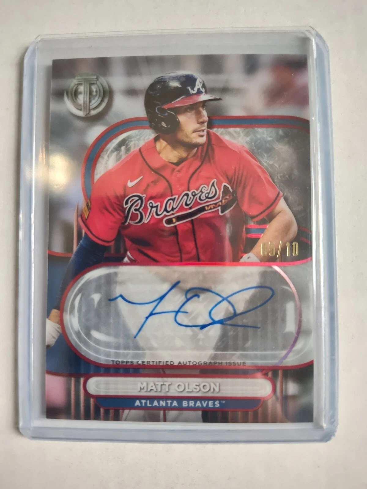 2024 Topps Tribute Autographs Matt Olson Red Parallel Auto #5/10 ATL Braves