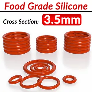 VMQ Silicone O Rings O-Rings Metric Food Grade 3.5mm Cross Section 12mm-46mm AD - Picture 1 of 13