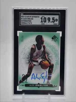 ALEX ENGLISH 2014-15 UD SP AUTHENTIC EMERALD AUTO 75/75 SGC 9.5 - Image 1 of 2