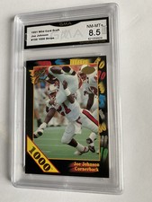 JOE JOHNSON 1991 Wild Card 1000 STRIPE RC Redemption GMA GRADED NM-MT+ 8.5
