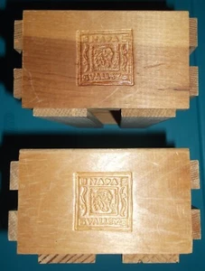 NAPA VALLEY BOX COMPANY CASSETTE TAPE WOOD CRATE SET OF 2 CRATES USED 10 INCHES - Picture 1 of 7