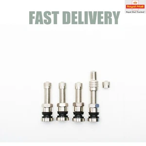 4x VW Volkswagen Golf Gti Monza Mk5 17" Stainless Tyre Valves 8mm+Dust Caps N/A - Picture 1 of 3