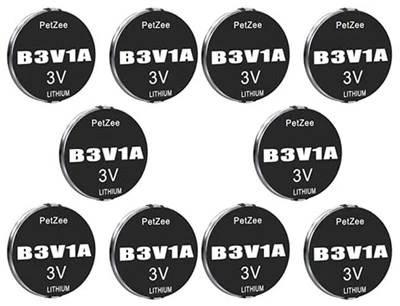 PETZEE 10 Pack B3V1A Lithium Battery Replacement for High Tech Pet Collar
