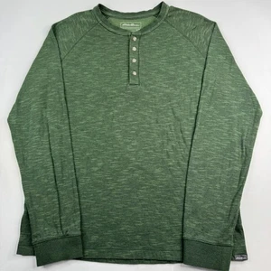 Eddie Bauer Mens TXL Green Cotton Polyester Blend Long Sleeve Thermal Henley - Picture 1 of 12