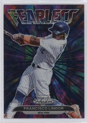 2022 Panini Prizm Fearless Navy Blue Kaleidoscope /35 Francisco Lindor #FL-13 - Image 1 of 2