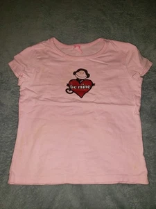 Y2K Vtg Be Mine Girl's Tee Shirts Pink Money Heart Love M 7/8 00s - Picture 1 of 4