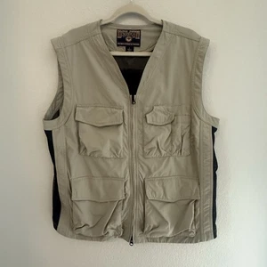 Duluth Trading Co Vest Mens LARGE TALL Tan Utility Outdoors Fishing Hunting - Picture 1 of 5
