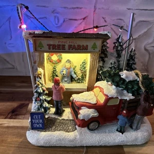 Rare Carole Towne Collection ~ Mr. Stanley's Tree Farm LED Lighted Village Scene - Picture 1 of 5