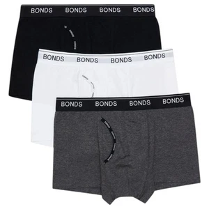3 x Bonds Mens Guyfront Trunks Underwear Black/ White/ Charcoal Undies - Picture 1 of 7