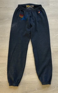 Aviator Nation Sweatpants Jogger Pants Navy Blue Grey Low rise Sz S *Read - Picture 1 of 13