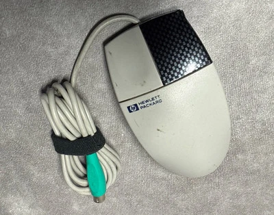 Vintage Y2K HP M-S34 Trackball Mouse PS/2 Wired Gray - Image 1 of 4