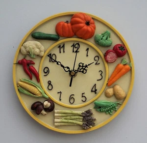 Wall Clock Kitchen Home Decor Quartz 23cm diameter DS5814 - ELM WH - Picture 1 of 1