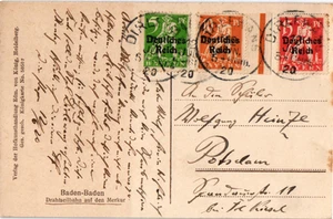 Tarjeta postal Alemania 1920 tren Baden-Baden (1889) - Imagen 1 de 2