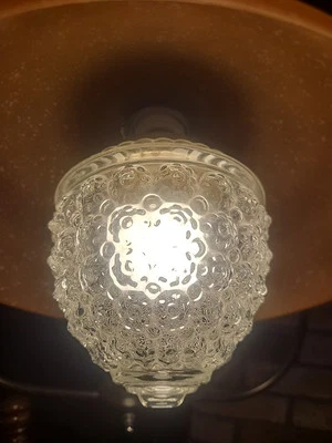 Lámpara de montaje en techo de latón globo de vidrio burbuja colmena de bellota de colección Foto 1 de 4