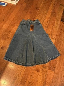 Drama Gold Maxi Jean Skirt Denim Flared Blue Women's Size 20 NWT - Picture 1 of 16